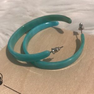 NWT turquoise marble hoop earrings
